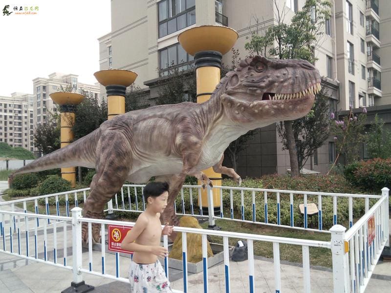 主题公园的逼真的仿真恐龙霸王龙模型