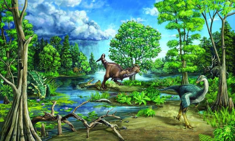 晚白垩纪恐龙为主的生态系统