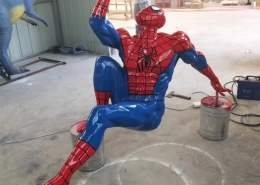 玻璃钢蜘蛛侠雕塑产品订做