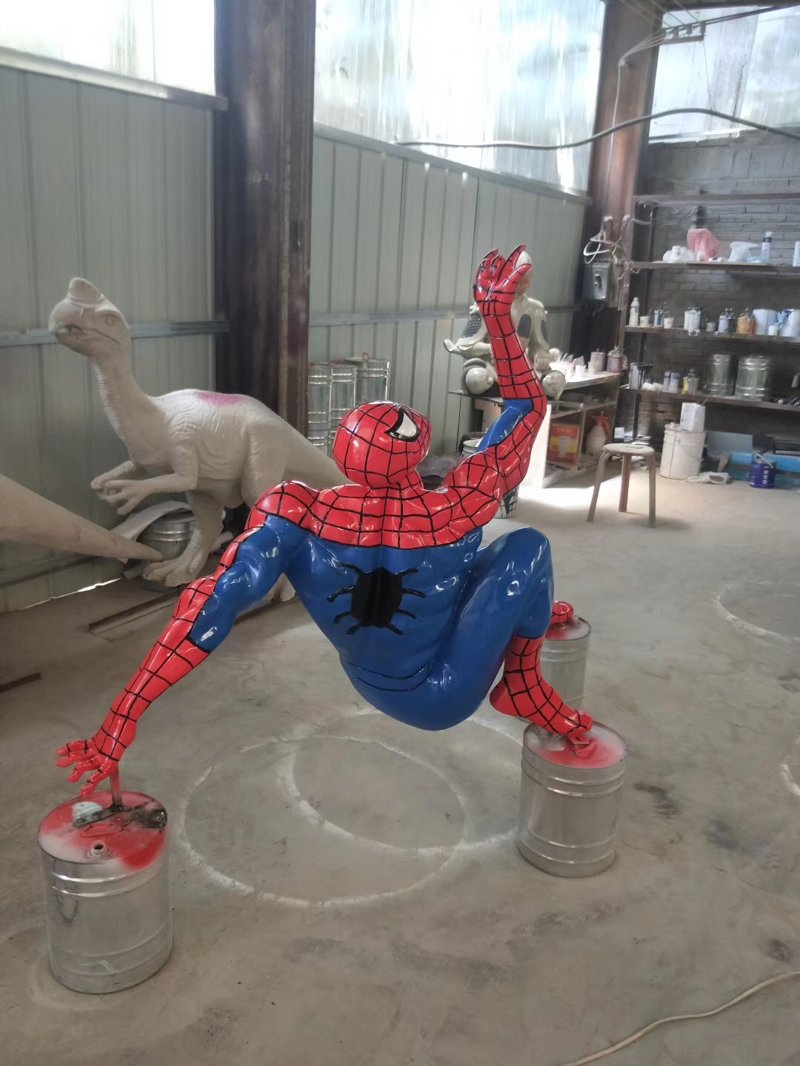 玻璃钢蜘蛛侠雕塑订做工艺