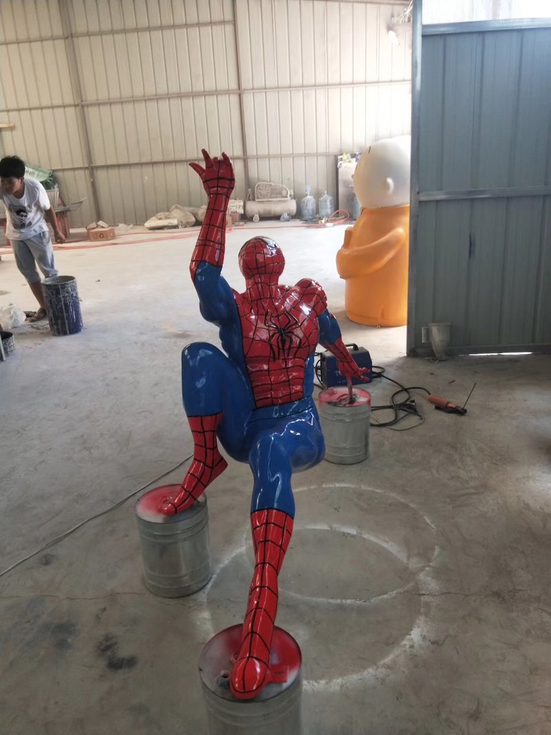 玻璃钢蜘蛛侠雕塑订做产品