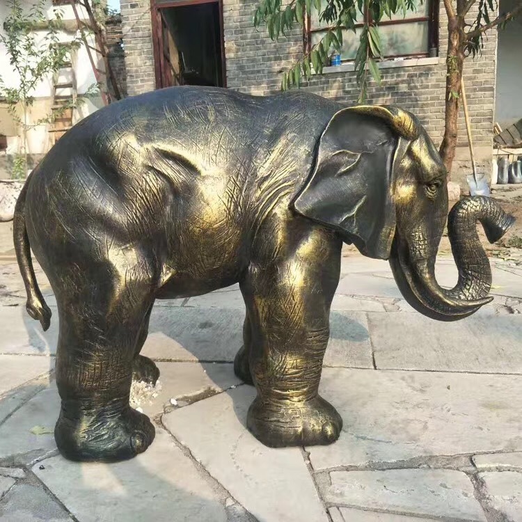 仿铜玻璃钢雕塑大象工艺